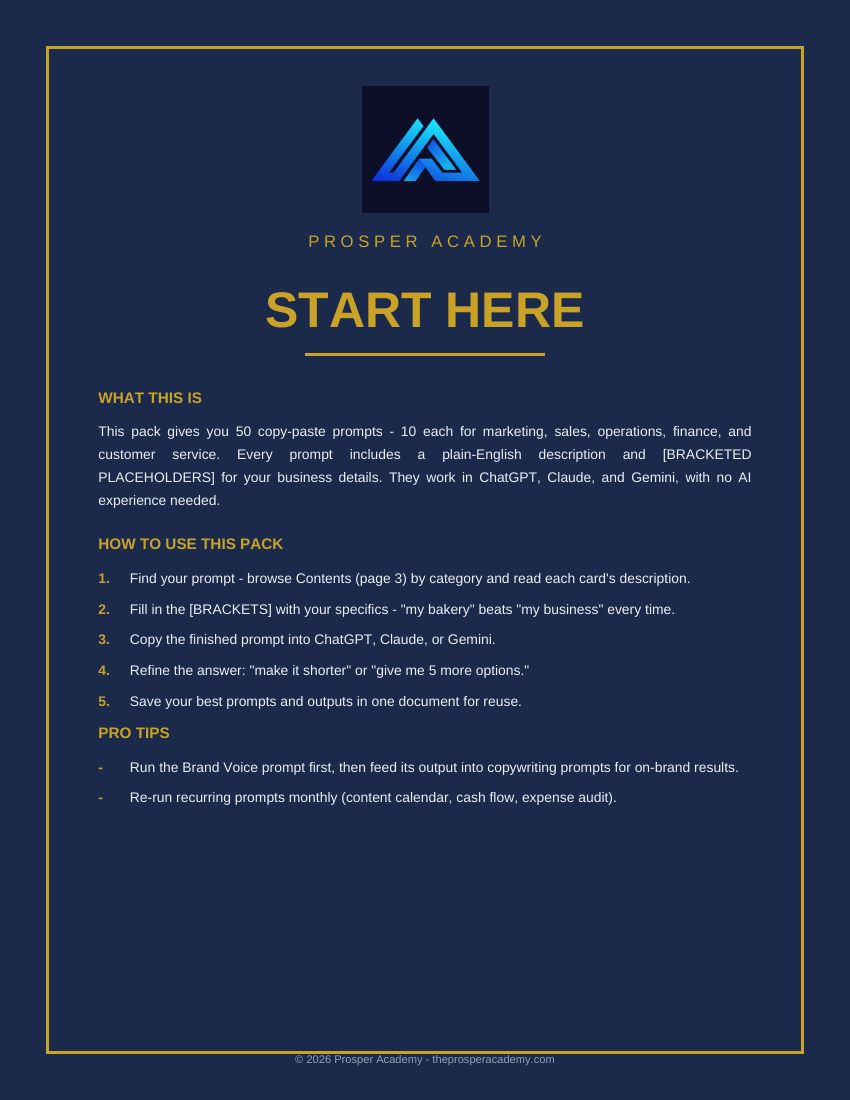 ChatGPT Business Prompt Pack