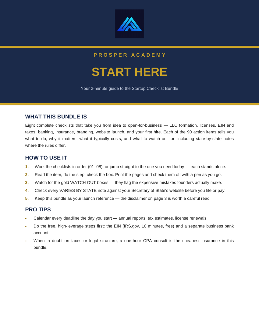 Startup Checklist Bundle