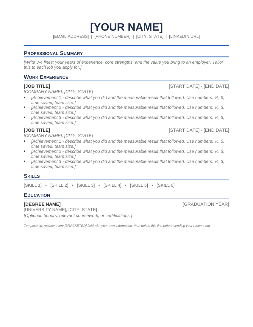 Resume & Cover-Letter Templates