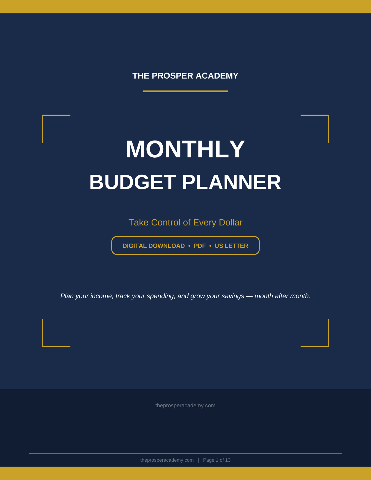 Monthly Budget Planner (Printable)