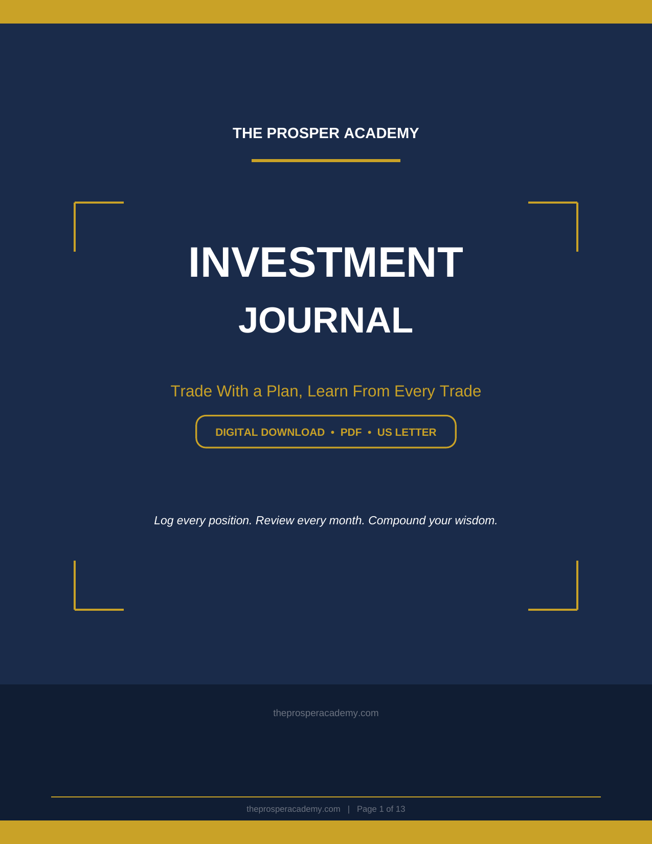 Investment Journal (Printable)