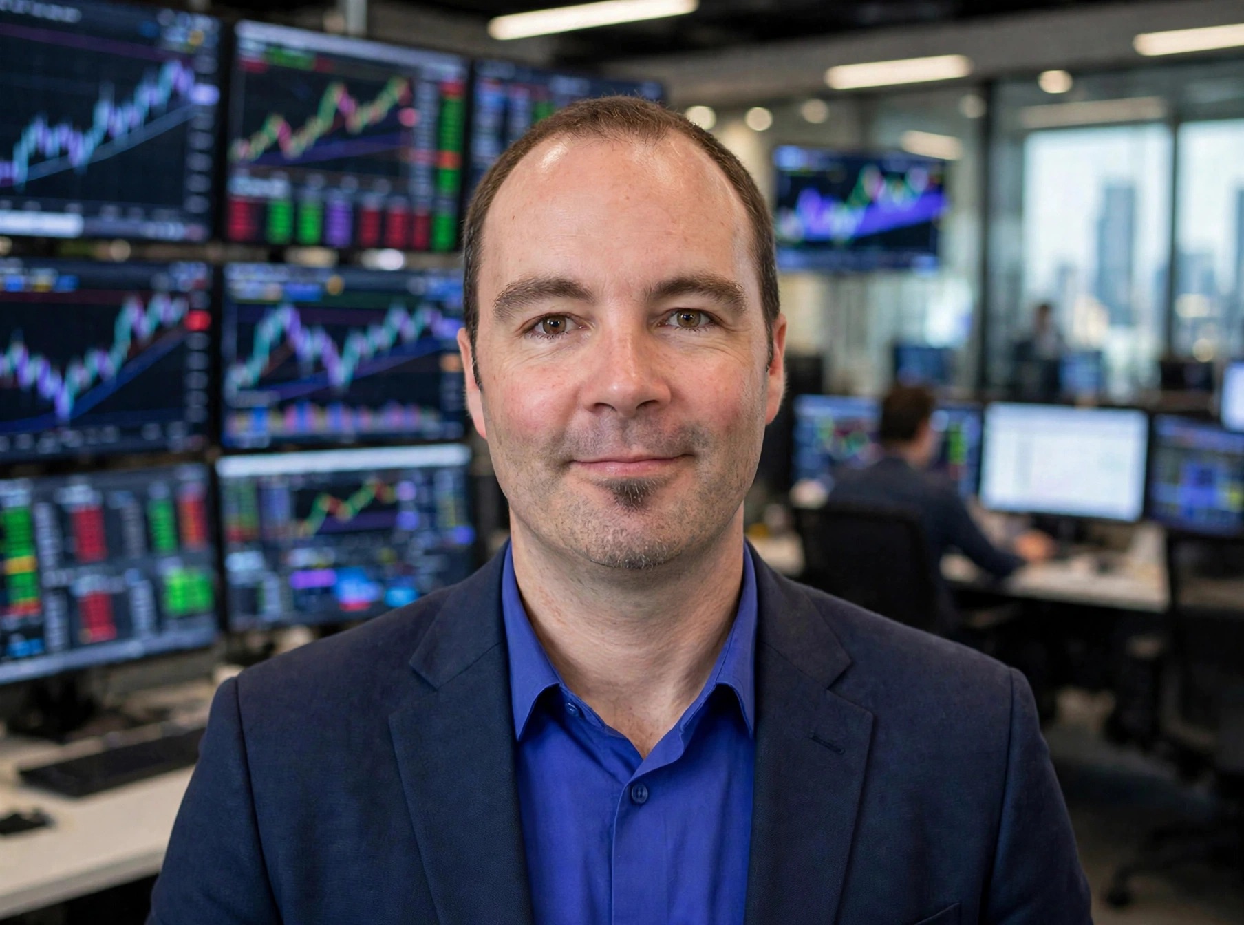Luke Myers, founder of The Prosper Academy, in the trading room